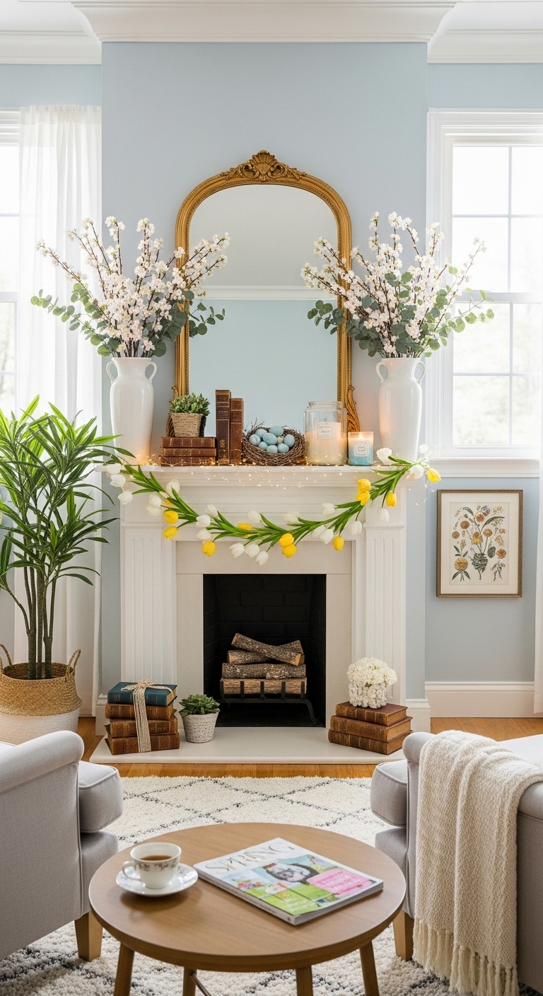 21+ Spring Mantel Decor Ideas 23 image 1064