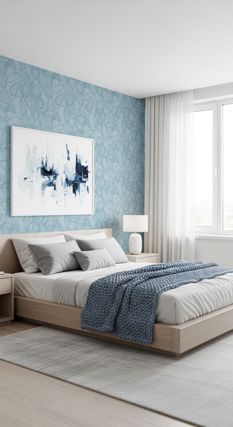 17+ Modern Blue Wallpaper Room Ideas 3 image 262