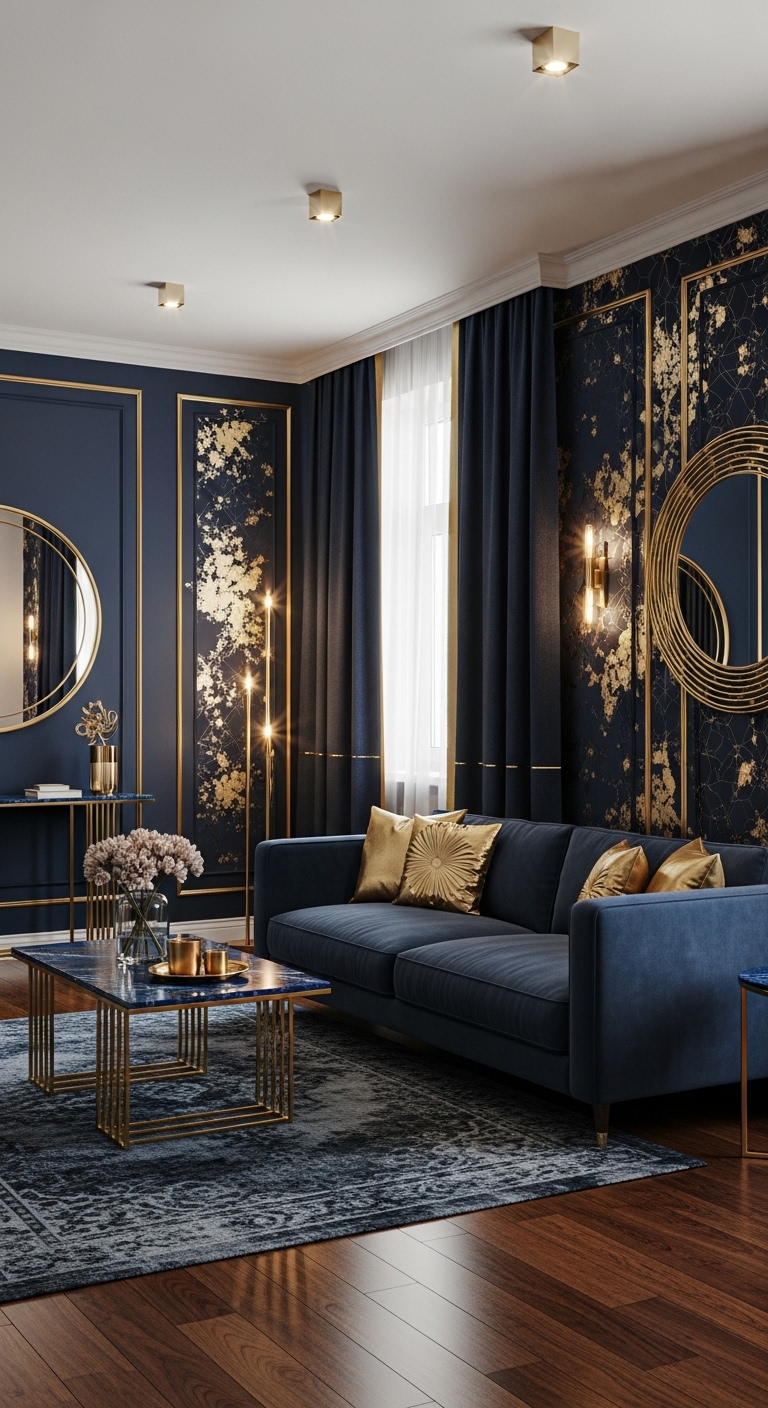 17+ Modern Blue Wallpaper Room Ideas 7 image 266