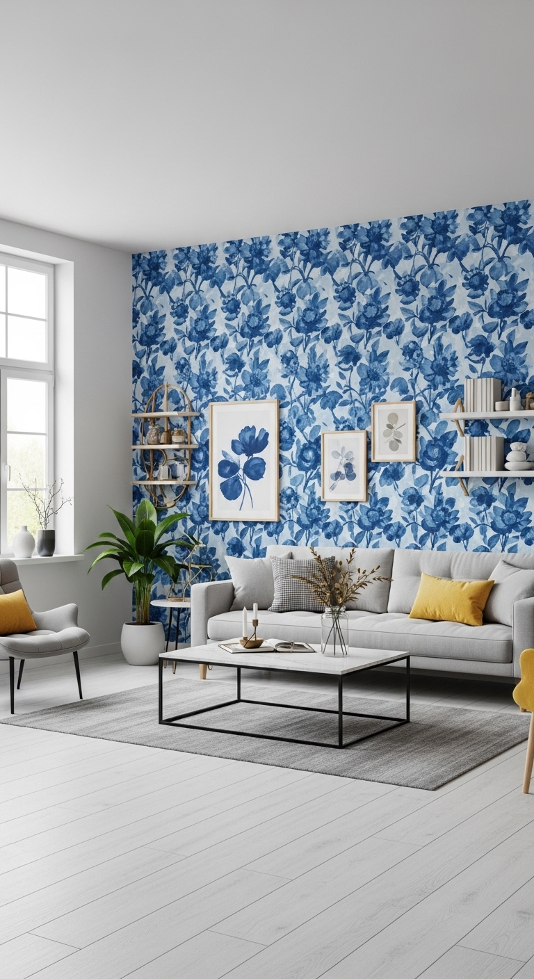 17+ Modern Blue Wallpaper Room Ideas 8 image 267