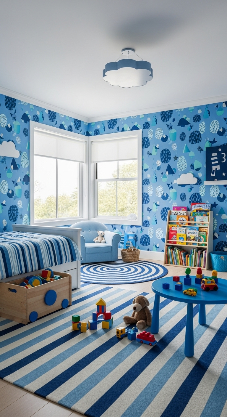 17+ Modern Blue Wallpaper Room Ideas 13 image 272