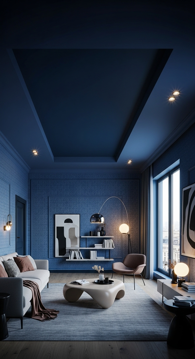 17+ Modern Blue Wallpaper Room Ideas 19 image 278