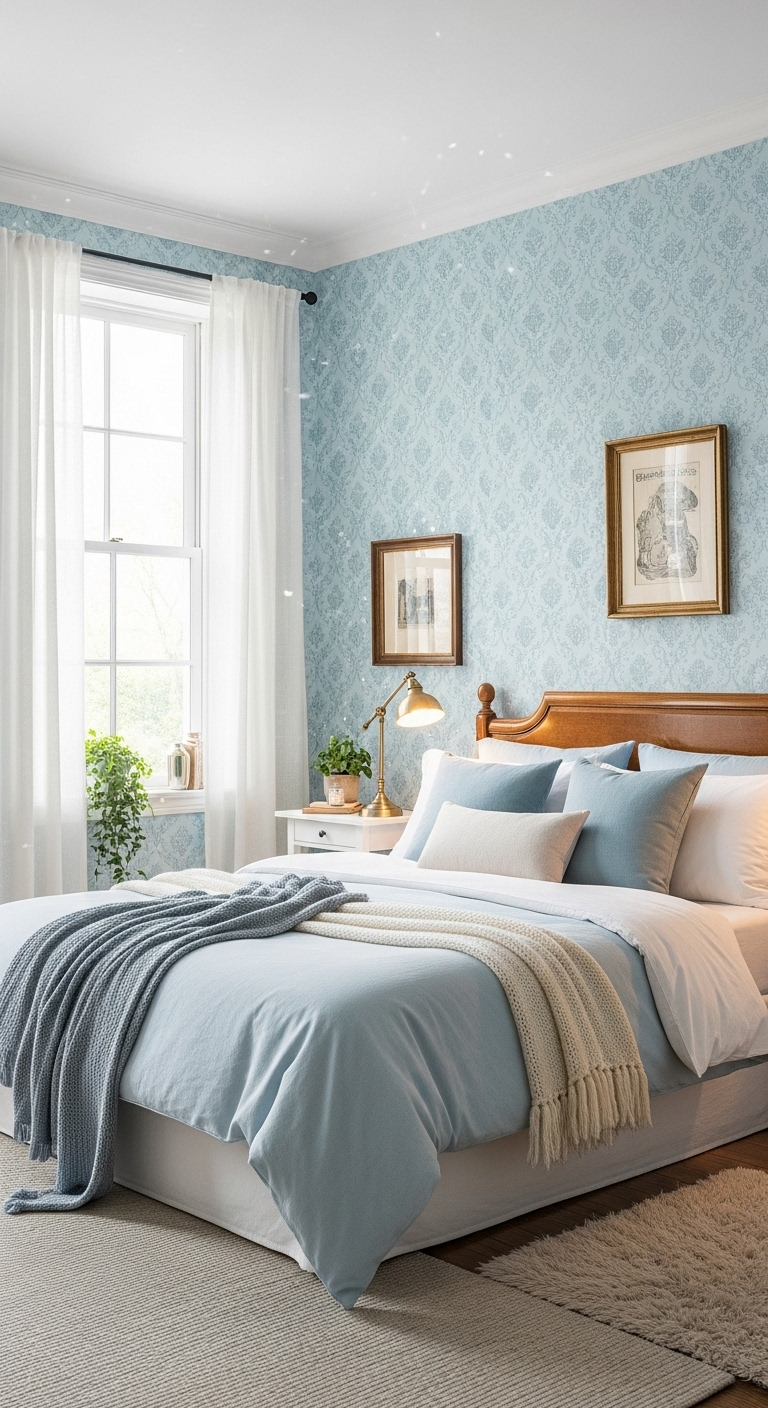 21+ Light Blue Wallpaper Bedroom Ideas 17 image 625