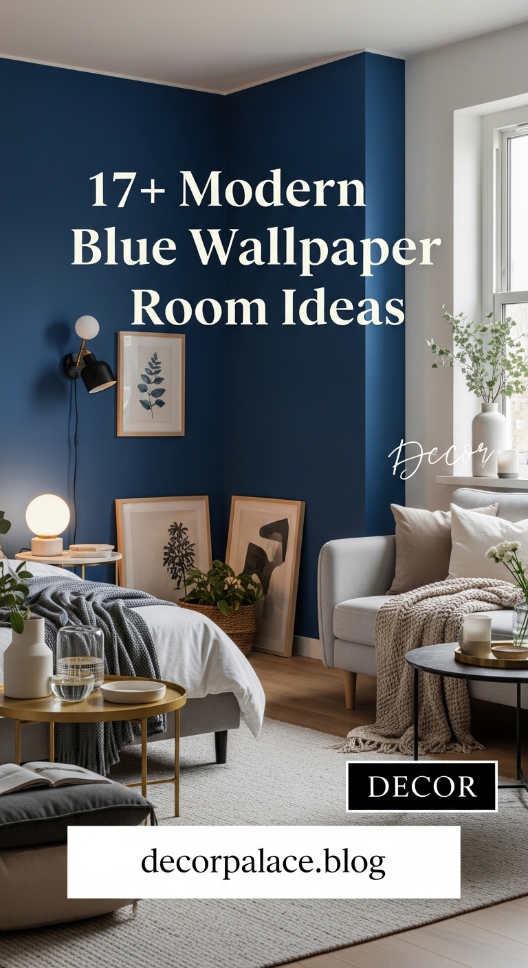 17+ Modern Blue Wallpaper Room Ideas 2 image 733