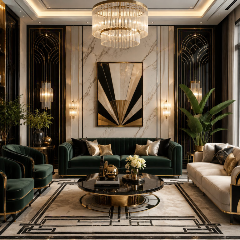 Modern Art Deco Living Room to Elevate Your Home Architecture